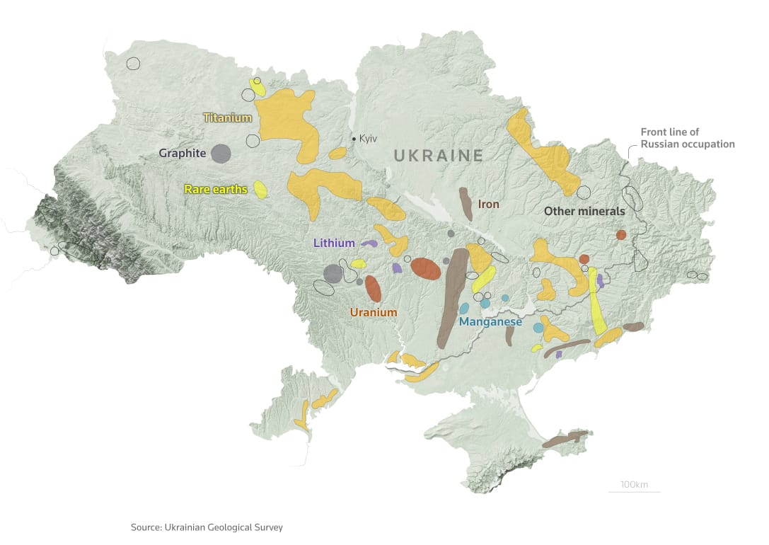 Map of Ukraine’s mineral resources